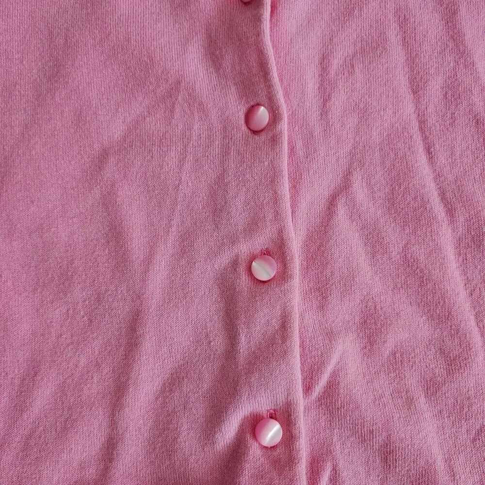 J.Crew Pink Button Front Cardigan Sweater Y2K Coquette Knit Womens Small